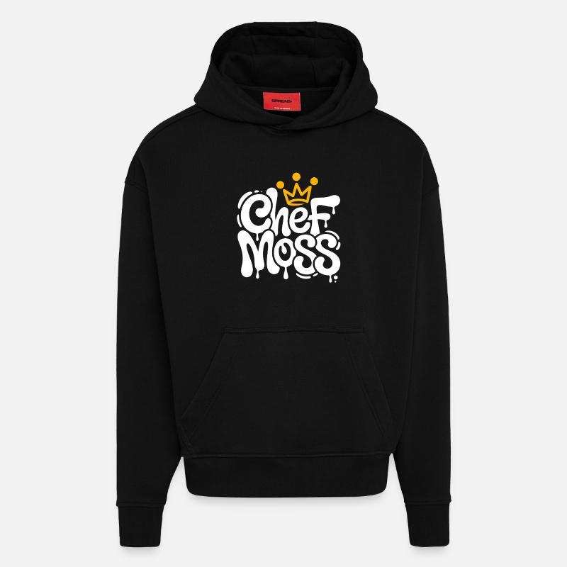 Chef Moss - Sweat à capuche bio épais oversize fabriqué en UE - SOLID BLACK