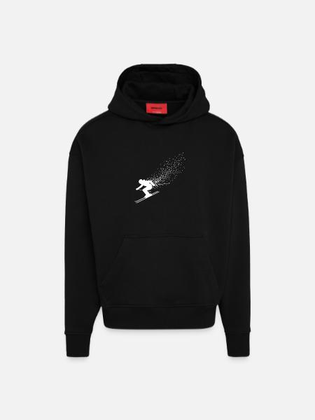 Skiing Skiers Ski Skiing Holidays - Hoodie- made by SPREAD - SOLID BLACK