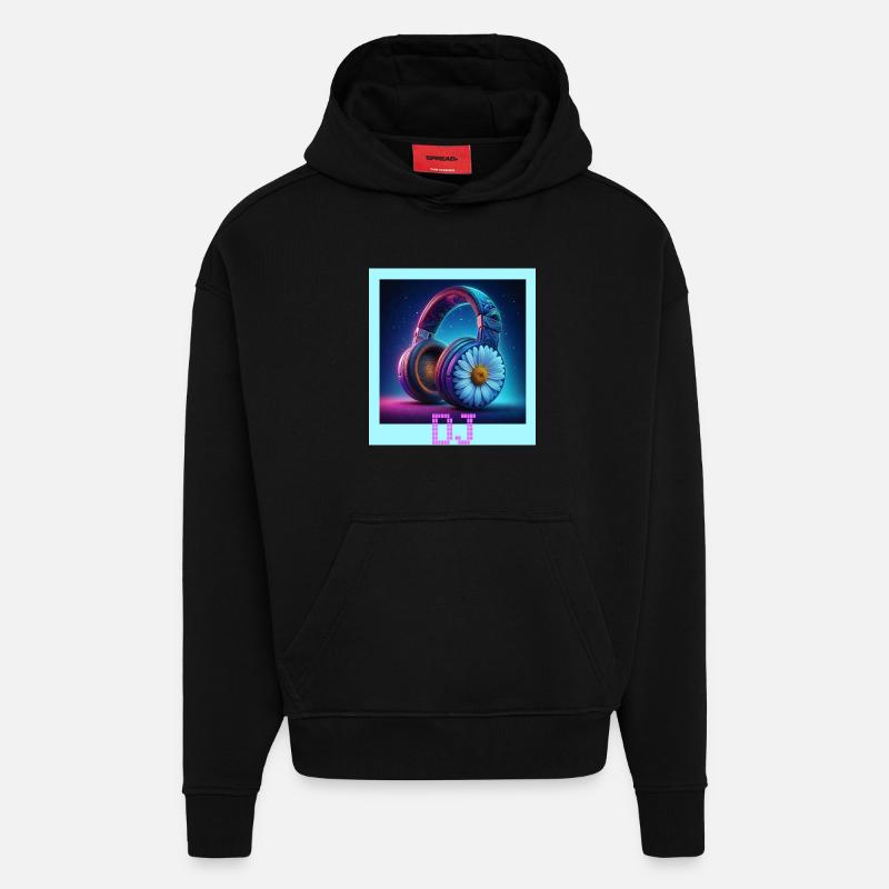 DJ - Hoodie- made by SPREAD  - SOLID BLACK