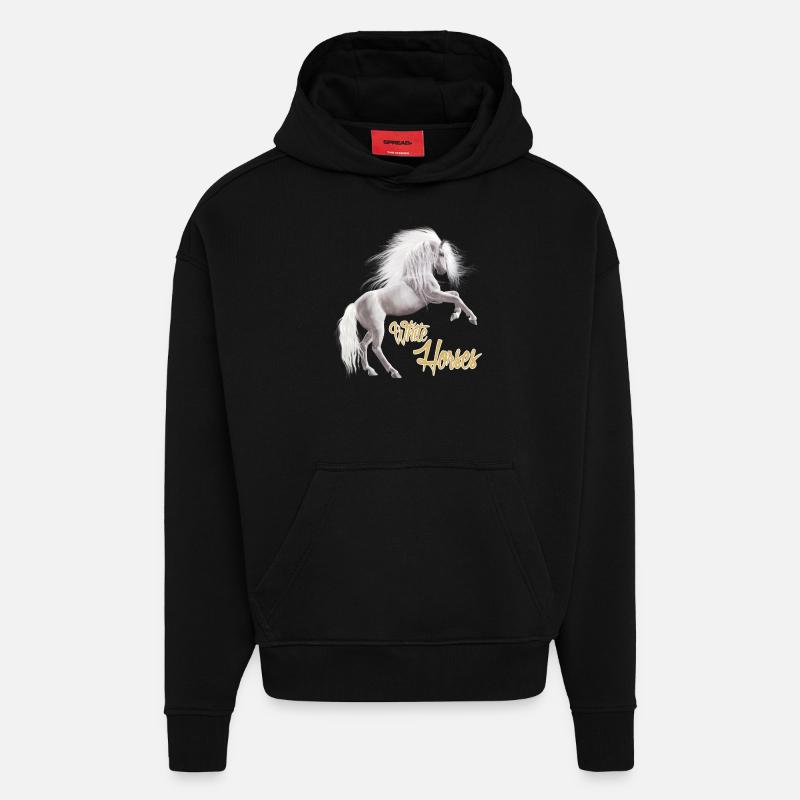 Cheval Blanc - Sweat à capuche bio épais oversize fabriqué en UE - SOLID BLACK