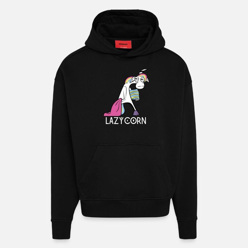 LazyCorn - Sweat à capuche bio épais oversize fabriqué en UE - SOLID BLACK