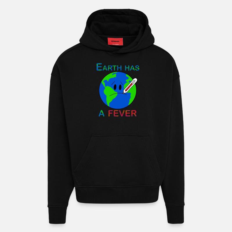 Die Erde hat Fieber - Hoodie- made by SPREAD - SOLID BLACK
