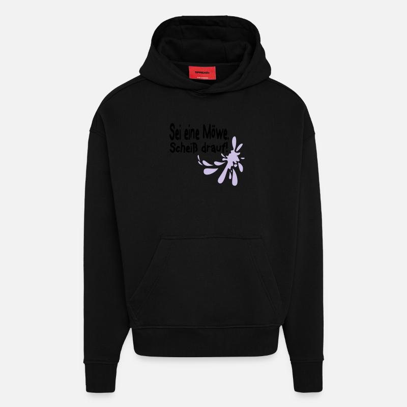 Möwen Scheiß drauf--3 - Hoodie- made by SPREAD  - SOLID BLACK