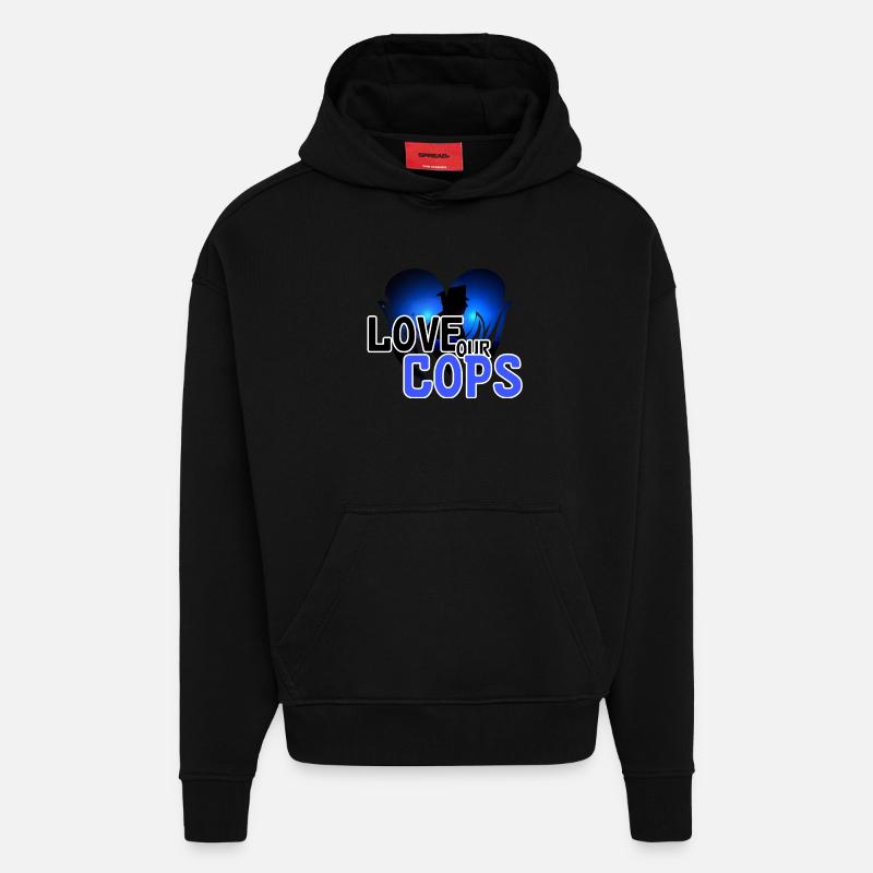 Liebe Polizei Polizist Spruch Beruf - Hoodie- made by SPREAD - SOLID BLACK