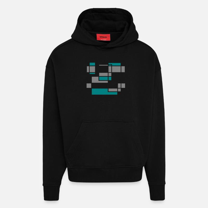 Graphique n° 2 - Sweat à capuche bio épais oversize fabriqué en UE - SOLID BLACK