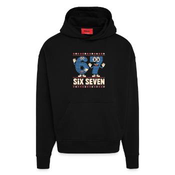 6 7 Sechs Sieben Meme – Weihnachten Kids Gaming - Hoodie- made by SPREAD  - SOLID BLACK - Vorne