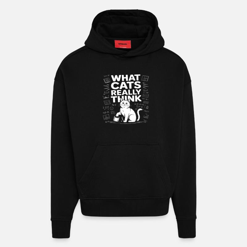What Cats Really Think Funny - Hoodie- made by SPREAD  - SOLID BLACK
