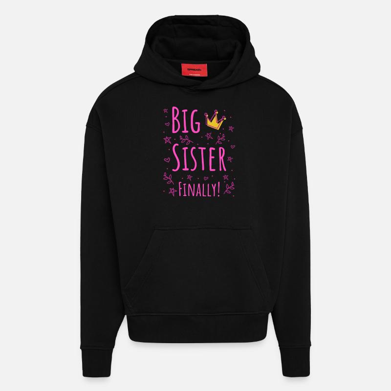 Grande Sœur Enfin III - Sweat à capuche bio épais oversize fabriqué en UE - SOLID BLACK