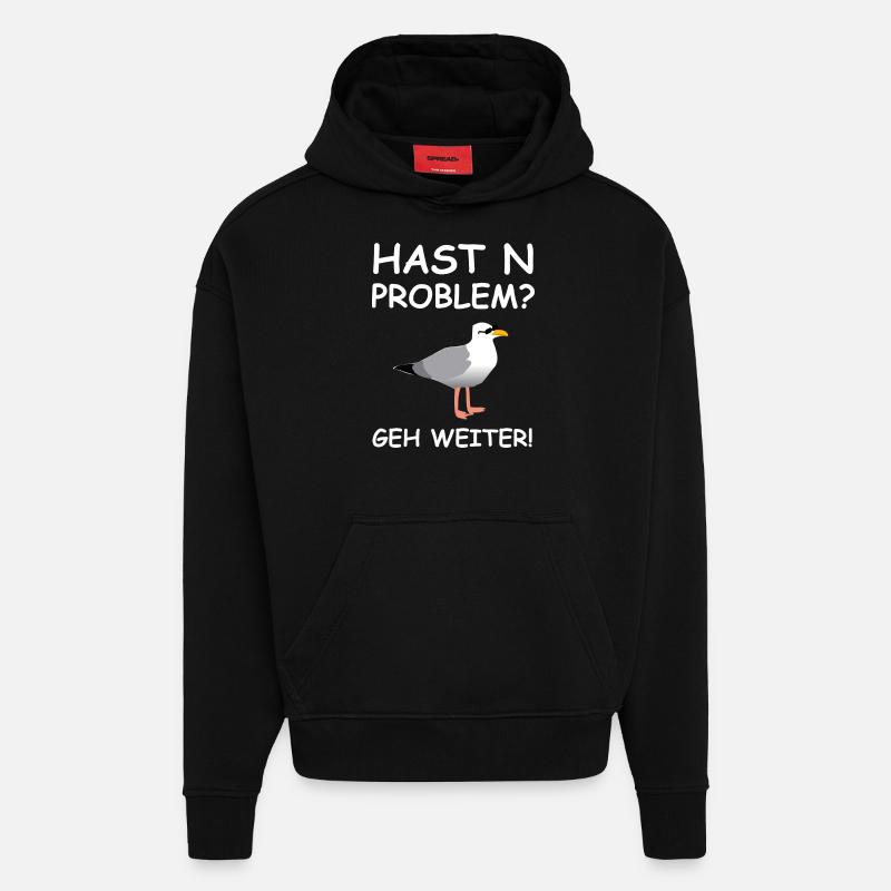 Hamburger Möwe - Hoodie- made by SPREAD  - SOLID BLACK