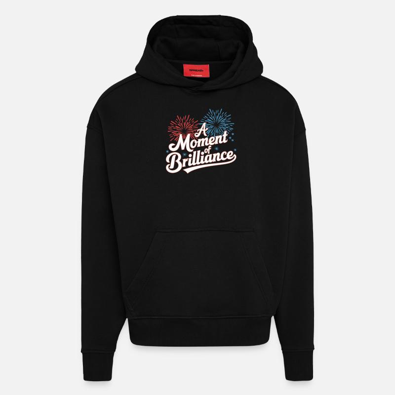 Pyrotechnie Feux d’artifice Pyrotechnie - Sweat à capuche bio épais oversize fabriqué en UE - SOLID BLACK