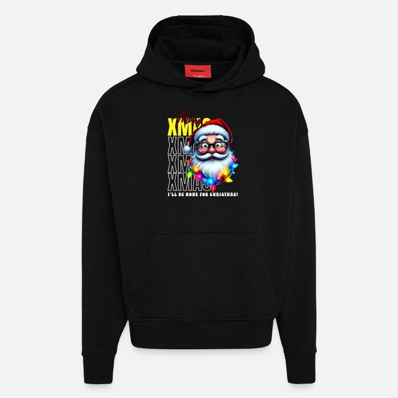 Noël Joyeux Noël Saint-Nicolas - Sweat à capuche bio épais oversize fabriqué en UE - SOLID BLACK