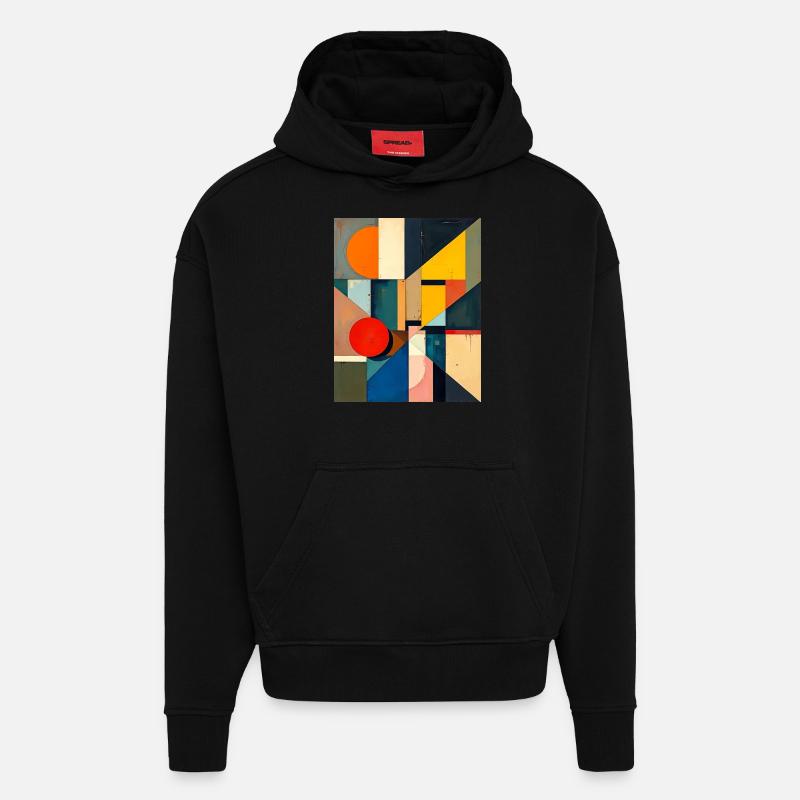 Kubismus - Hoodie- made by SPREAD  - SOLID BLACK