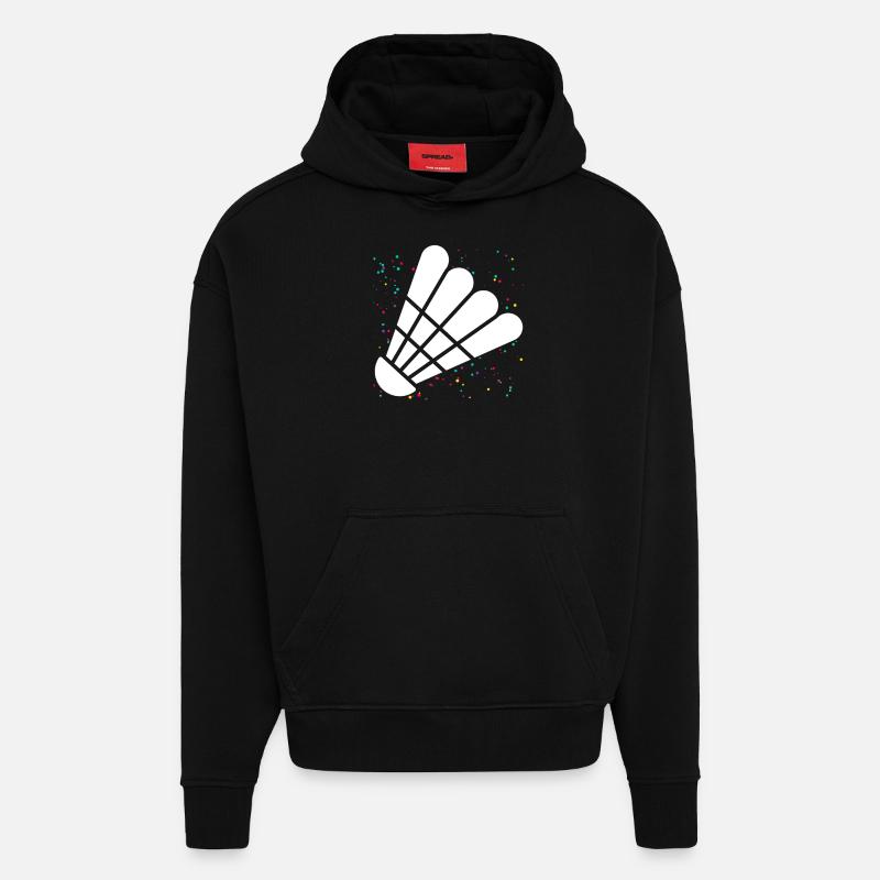 Federball Badminton - Sweat à capuche bio épais oversize fabriqué en UE - SOLID BLACK