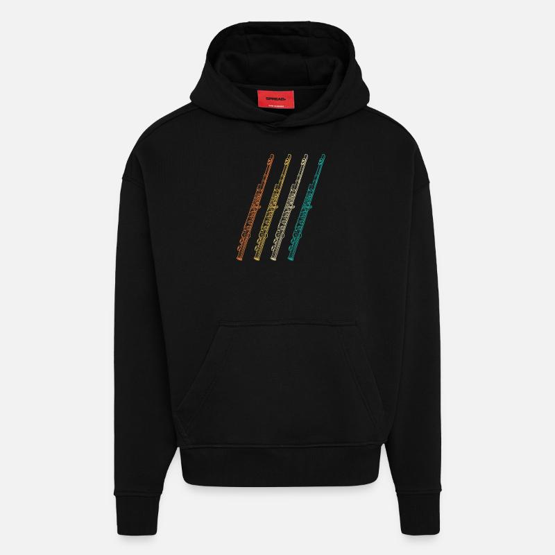 Flötist Evolution Querflöte - Hoodie- made by SPREAD  - SOLID BLACK