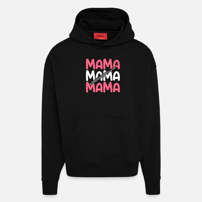Flötist Mama Mutter Querflöte - Hoodie- made by SPREAD - SOLID BLACK