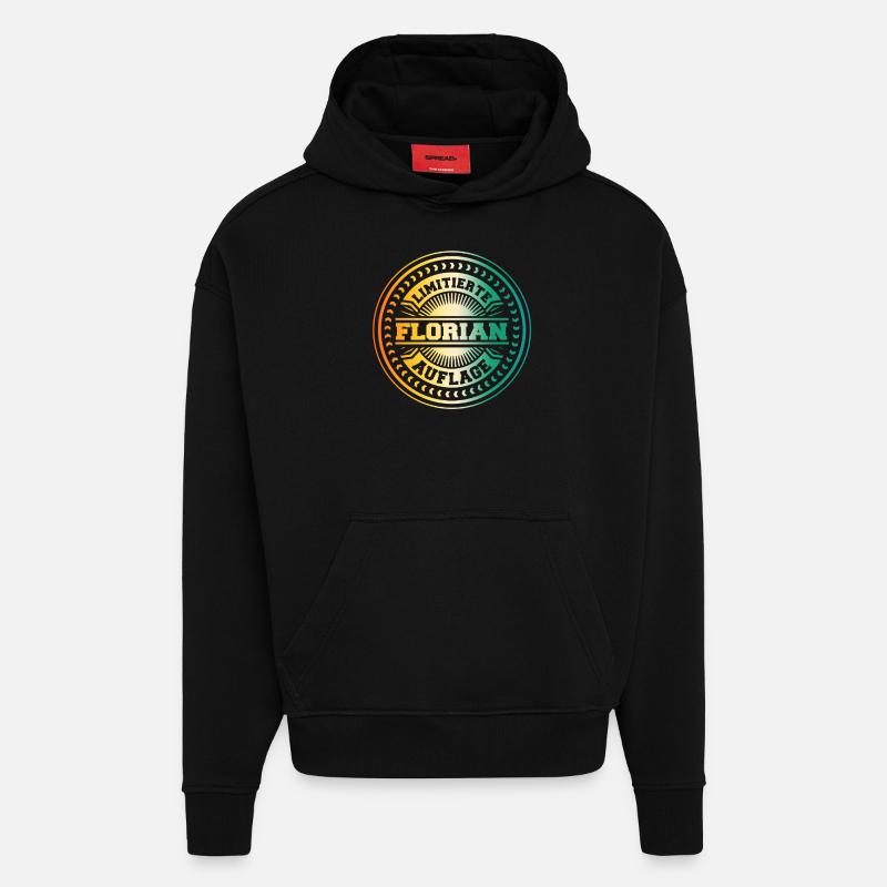 Florian - Sweat à capuche bio épais oversize fabriqué en UE - SOLID BLACK