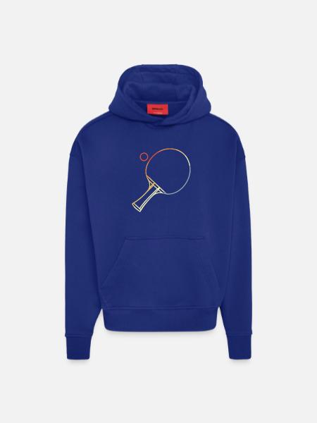 Table Tennis Sketch - Hoodie- made by SPREAD  - SOLID BLACK