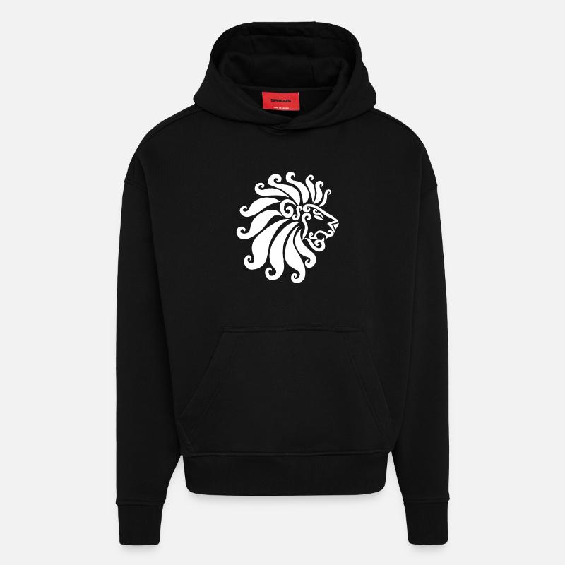 Weißer Löwe - Hoodie- made by SPREAD  - SOLID BLACK