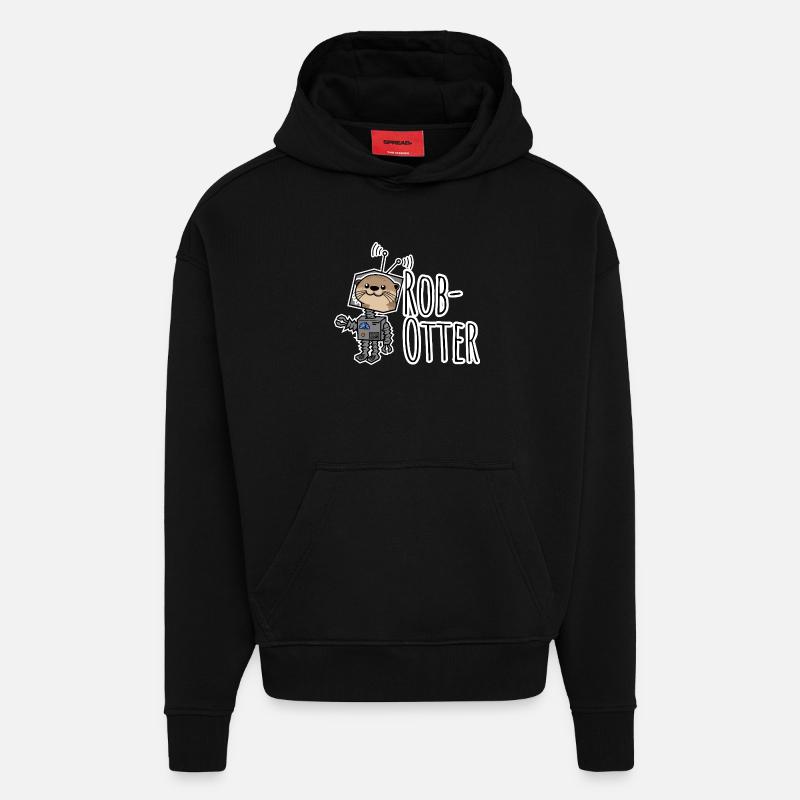 Rob-Otter - Halb Otter halb Roboter Flachwitz! - Hoodie- made by SPREAD - SOLID BLACK