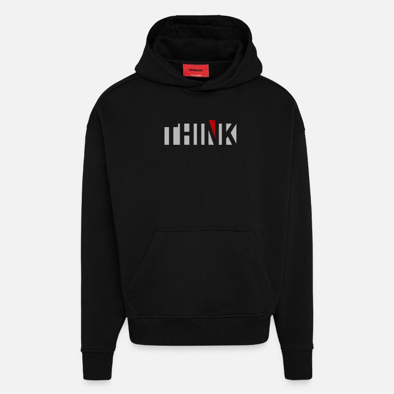 THINK - Hoodie- made by SPREAD - SOLID BLACK