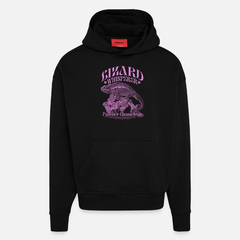 Pantherchamäleon Chamäleon Echsenflüsterer - Hoodie- made by SPREAD  - SOLID BLACK