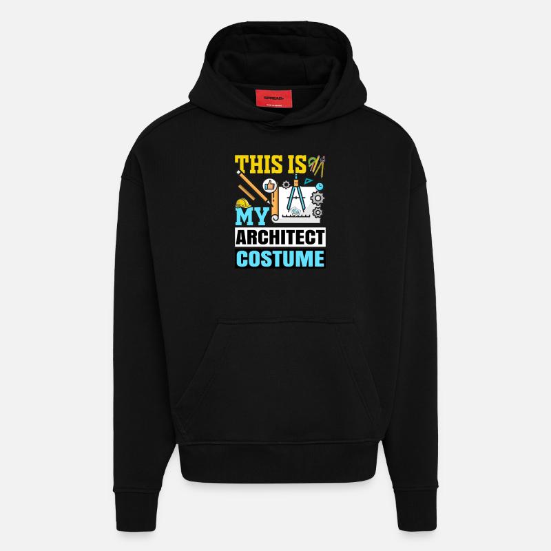 Architecte - Sweat à capuche bio épais oversize fabriqué en UE - SOLID BLACK