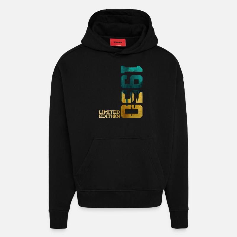 76E ANNIVERSAIRE ÉDITION LIMITÉE 1950 - Sweat à capuche bio épais oversize fabriqué en UE - SOLID BLACK