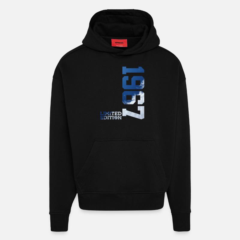 ÉDITION LIMITÉE 59E ANNIVERSAIRE 1967 - Sweat à capuche bio épais oversize fabriqué en UE - SOLID BLACK