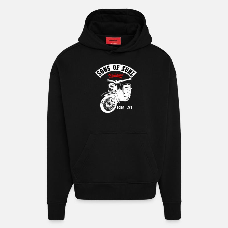 Simson Schwalbe Moped KR 51 - Hoodie- made by SPREAD  - SOLID BLACK
