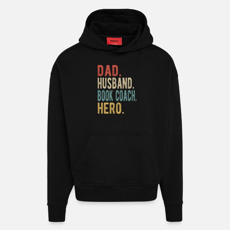 Buchen Coach Papa Ehemann Held - Hoodie- made by SPREAD  - SOLID BLACK