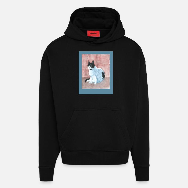 240409 Daischen 2 - Sweat à capuche bio épais oversize fabriqué en UE - SOLID BLACK