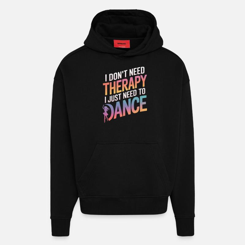 Dansant Danseurs Dansant - Sweat à capuche bio épais oversize fabriqué en UE - SOLID BLACK