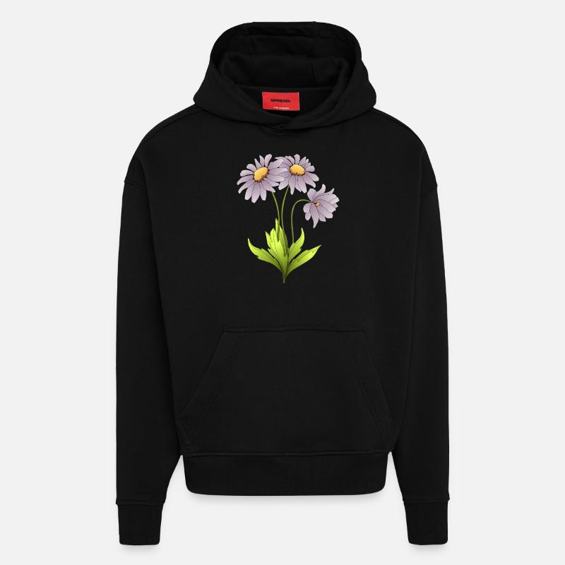 Blumen - Hoodie- made by SPREAD  - SOLID BLACK