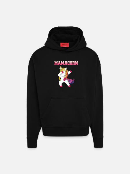 Mamacorn - Sweat à capuche bio épais oversize fabriqué en UE - SOLID BLACK