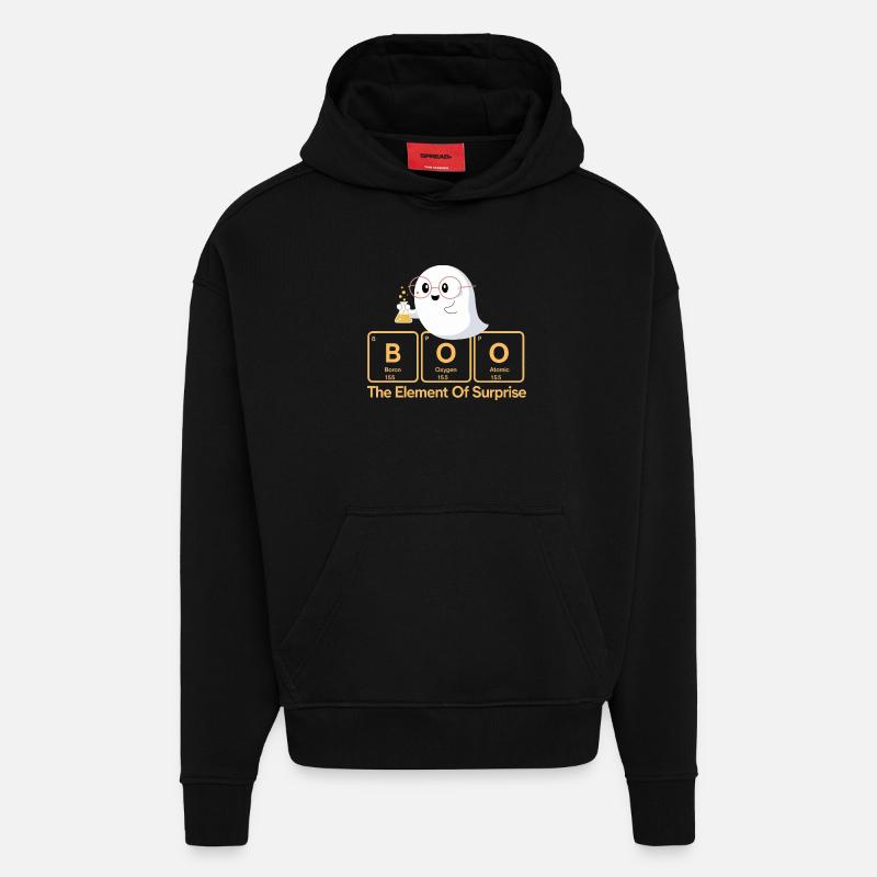 Elementar Boo Ghost T-Shirt - Hoodie- made by SPREAD  - SOLID BLACK