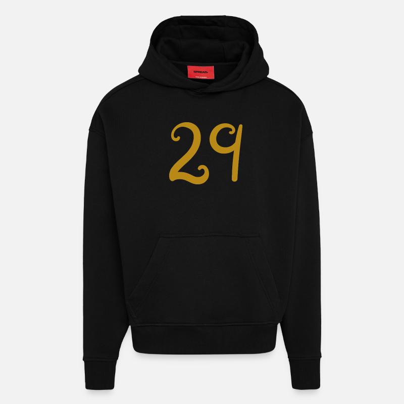29 - Sweat à capuche bio épais oversize fabriqué en UE - SOLID BLACK