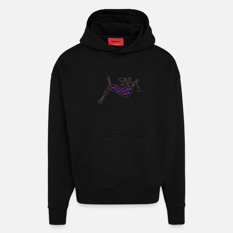 Gaita - Sudadera con capucha orgánica oversize de gran gramaje fabricada en la UE - SOLID BLACK