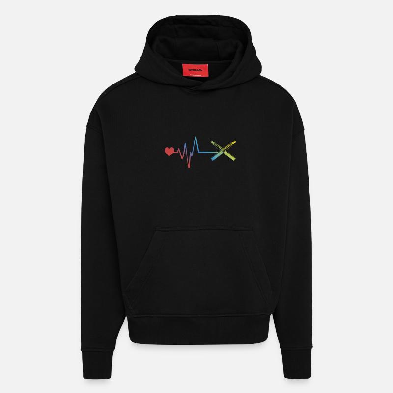 E-Zigarette Puls Herzschlag - Hoodie- made by SPREAD  - SOLID BLACK