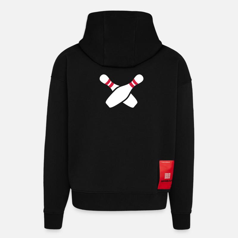Bowling - Sweat à capuche bio épais oversize fabriqué en UE - SOLID BLACK