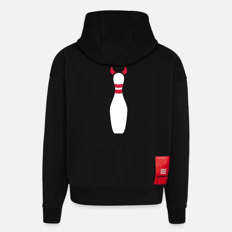 Bowling - Sweat à capuche bio épais oversize fabriqué en UE - SOLID BLACK
