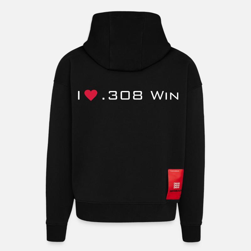 calibre 308 - Sweat à capuche bio épais oversize fabriqué en UE - SOLID BLACK