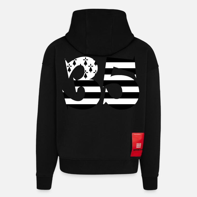 35 Britain Flag - Hoodie- made by SPREAD  - SOLID BLACK
