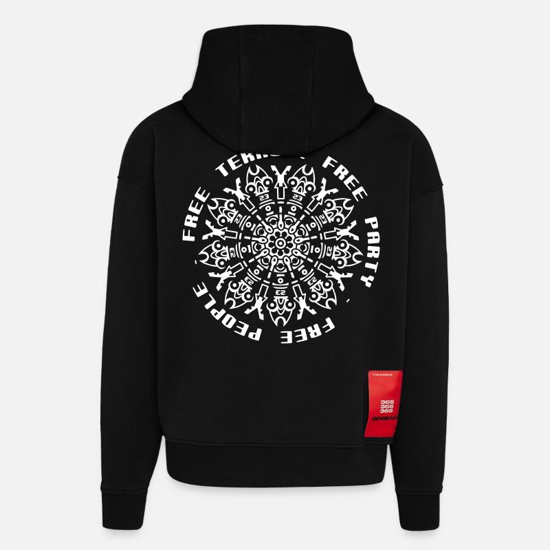tekno gratuit Noctambules gratuit - Sweat à capuche bio épais oversize fabriqué en UE - SOLID BLACK