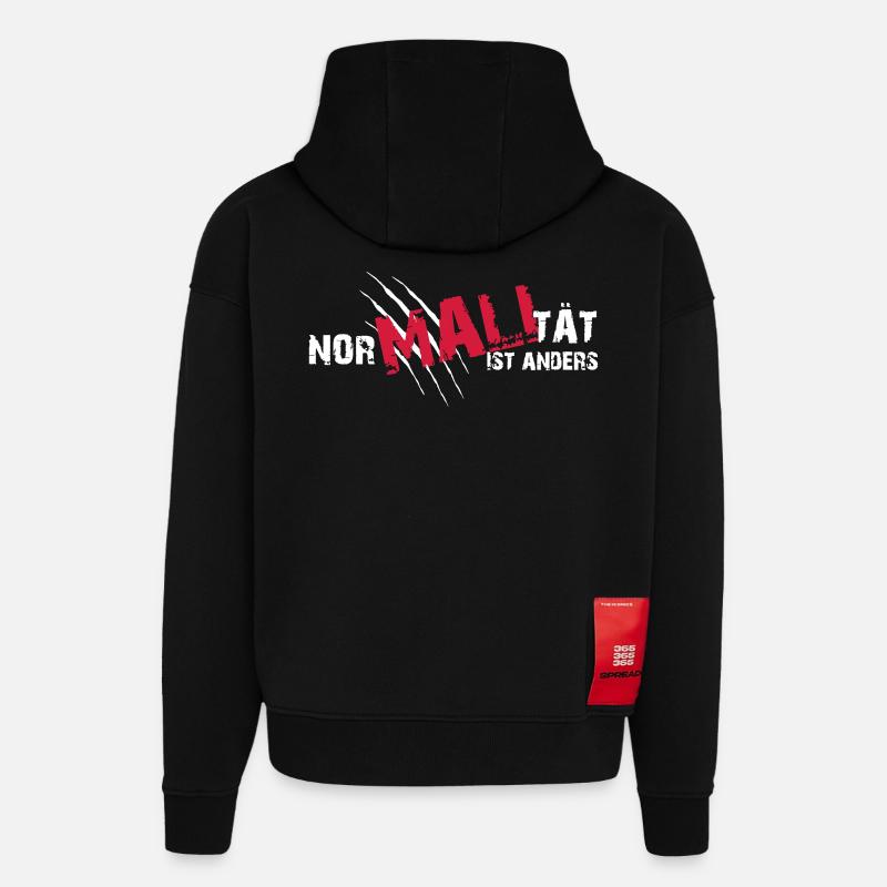 Nor-MALI-tät is anders - Hoodie- made by SPREAD - SOLID BLACK