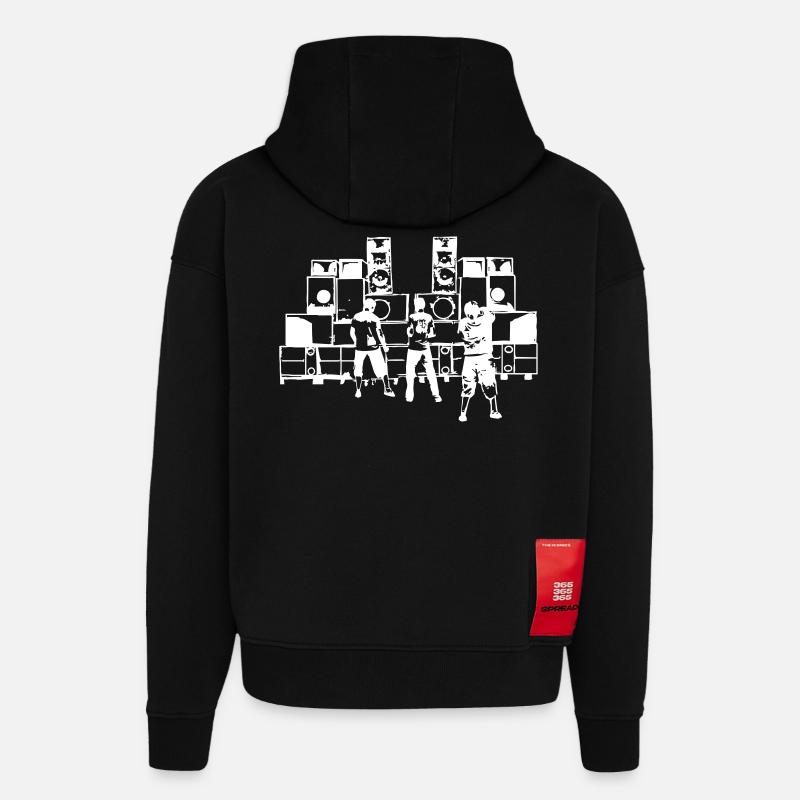 sonorisation - Sweat à capuche bio épais oversize fabriqué en UE - SOLID BLACK