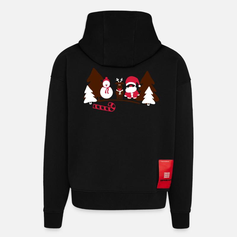 équipage de Noël - Sweat à capuche bio épais oversize fabriqué en UE - SOLID BLACK