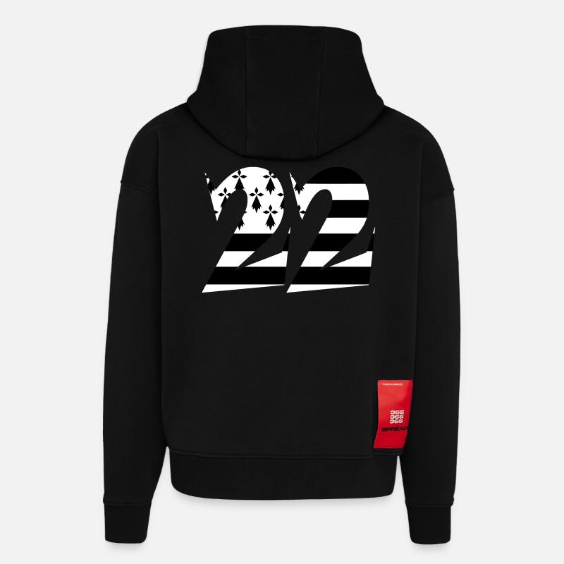 22 Britain flag - Hoodie- made by SPREAD  - SOLID BLACK
