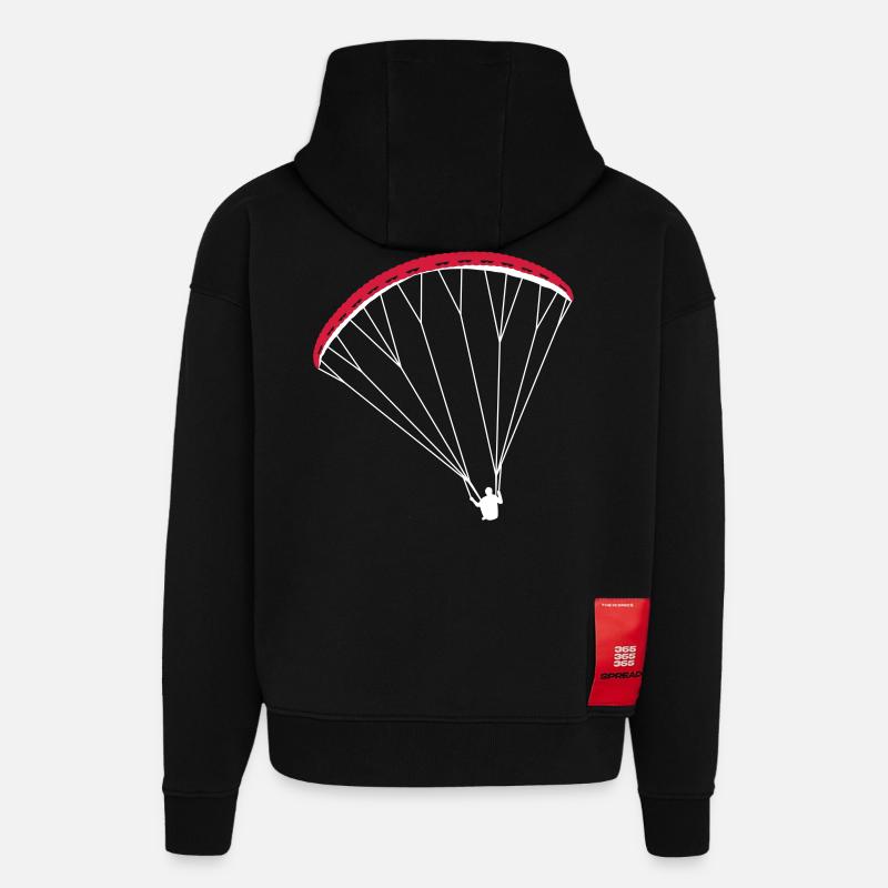 Paraglider Gleitschirm - Hoodie- made by SPREAD  - SOLID BLACK