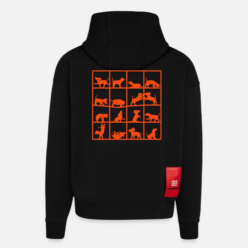 Dog Cube Beagle - Sweat à capuche bio épais oversize fabriqué en UE - SOLID BLACK
