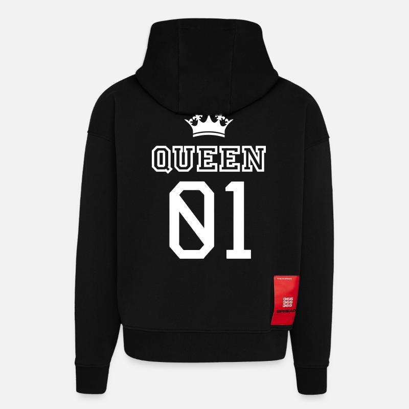 QUEEN - Hoodie- made by SPREAD  - SOLID BLACK